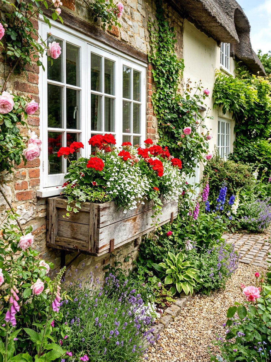 Crate Window Box Planter - 25 Spring Outdoor Crate Display Ideas