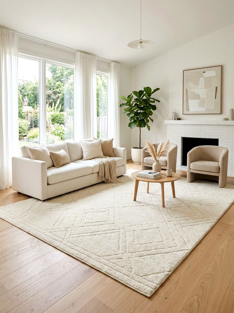 Cream Area Rug - 25 Spring Warm White Decor Ideas