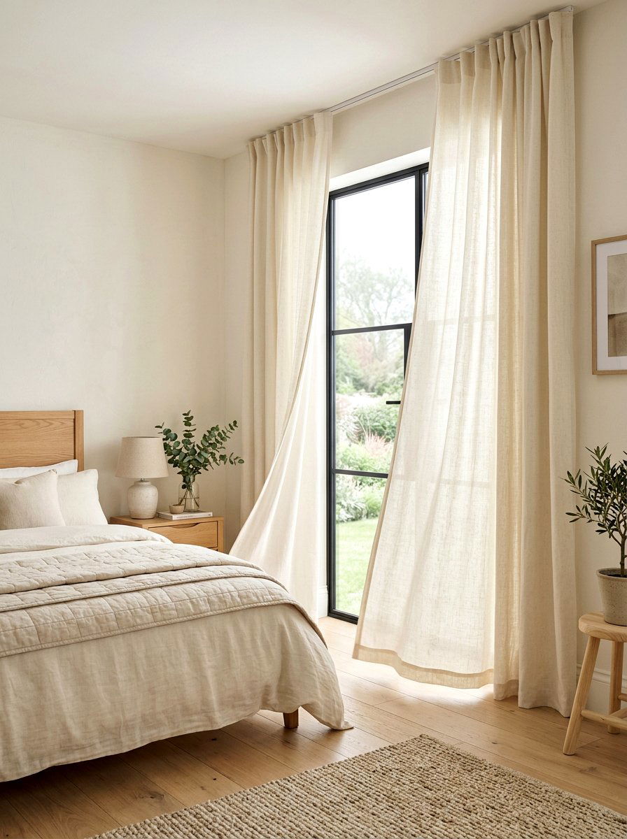 Cream Window Curtains - 25 Spring Warm White Decor Ideas
