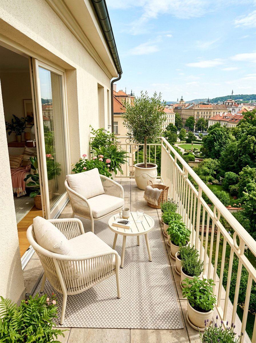 Cream balcony - 25 Spring Cream Decor Ideas