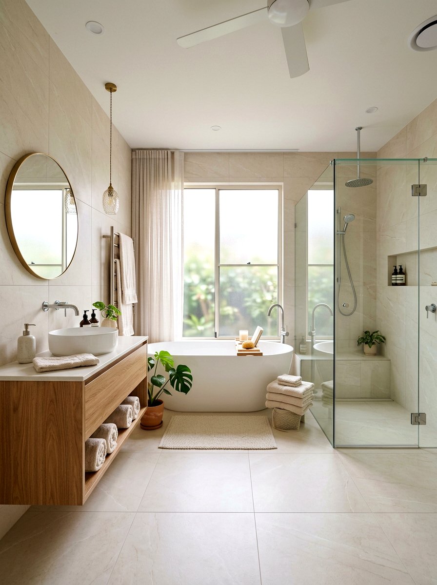 Cream bathroom - 25 Spring Cream Decor Ideas