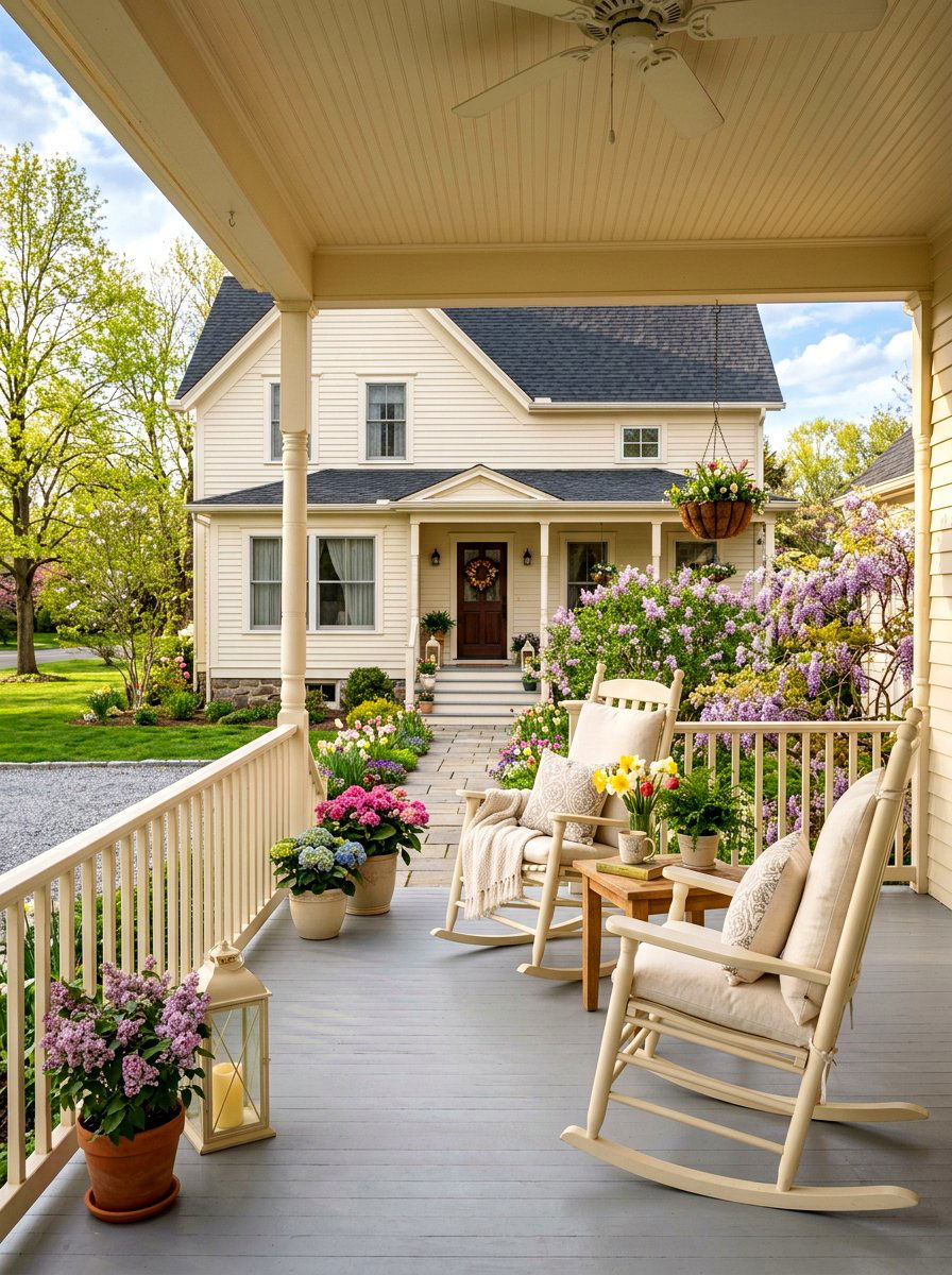 Cream porch - 25 Spring Cream Decor Ideas