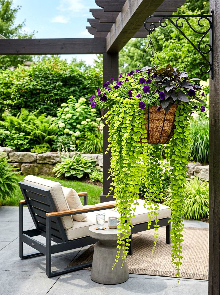 Creeping jenny spiller basket - 25 Spring Hanging Basket Ideas