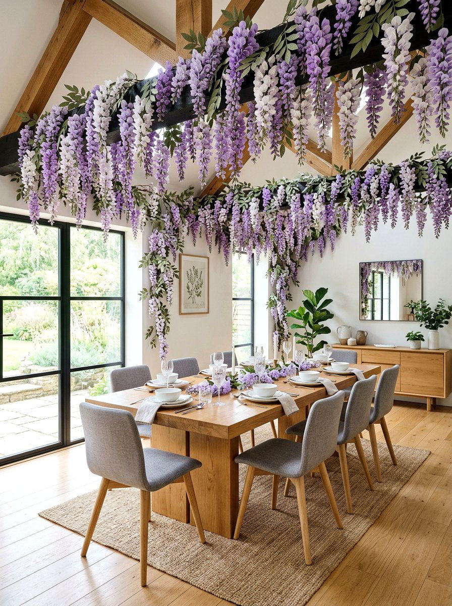 Crepe Paper Wisteria - 25 Spring Paper Garland Ideas