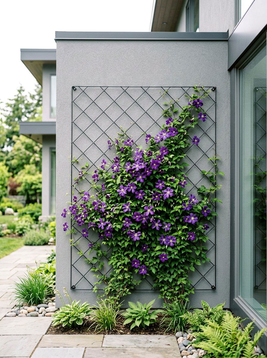 Crisscross Wire Pattern - 25 Spring Clematis Trellis Ideas