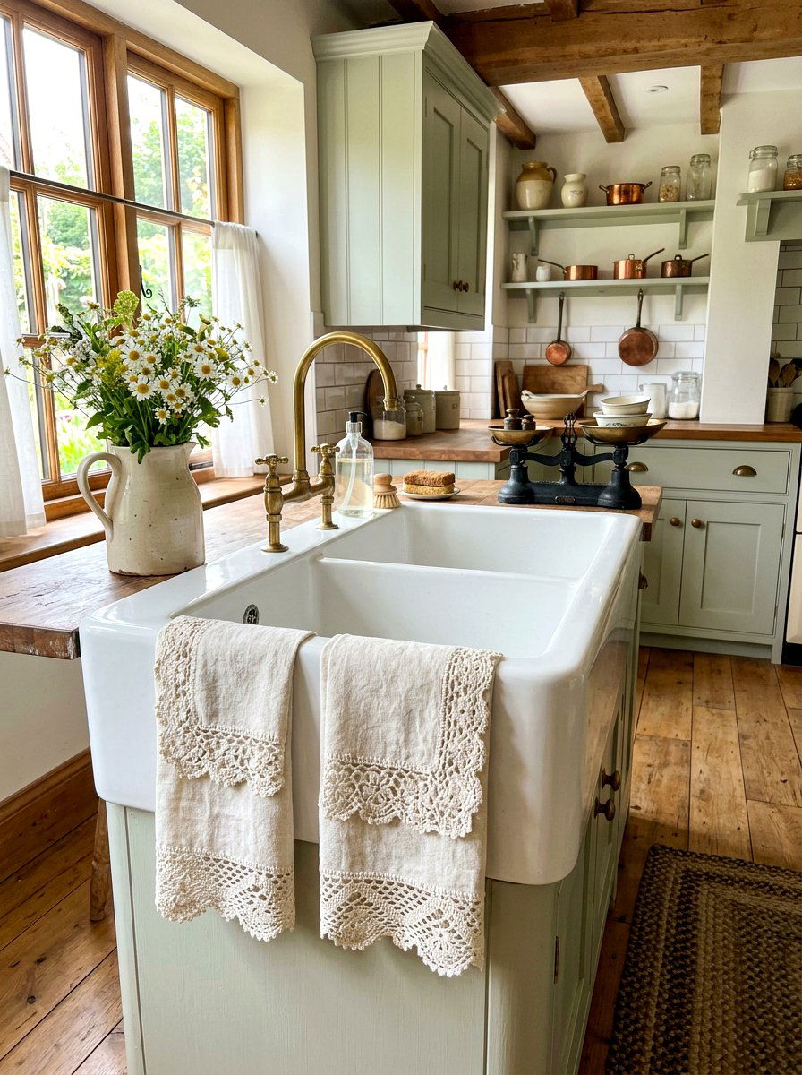 Crochet Border Detail - 25 Spring Kitchen Towel Ideas