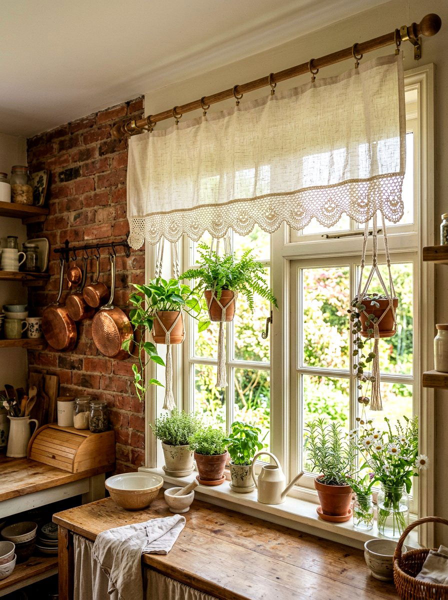 Crochet Edge Valance - 25 Spring Valance Ideas