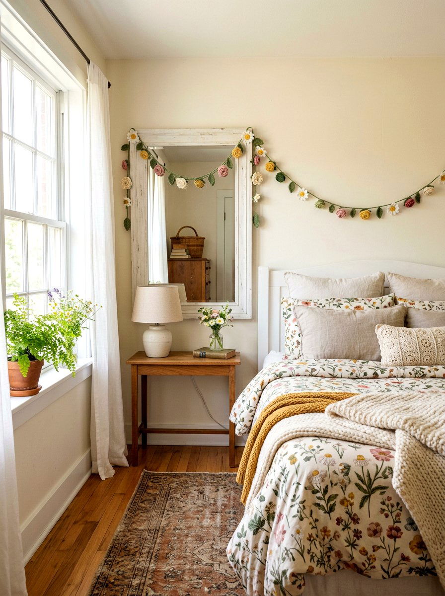 Crochet Flower Garland - 25 Spring DIY Garland Ideas