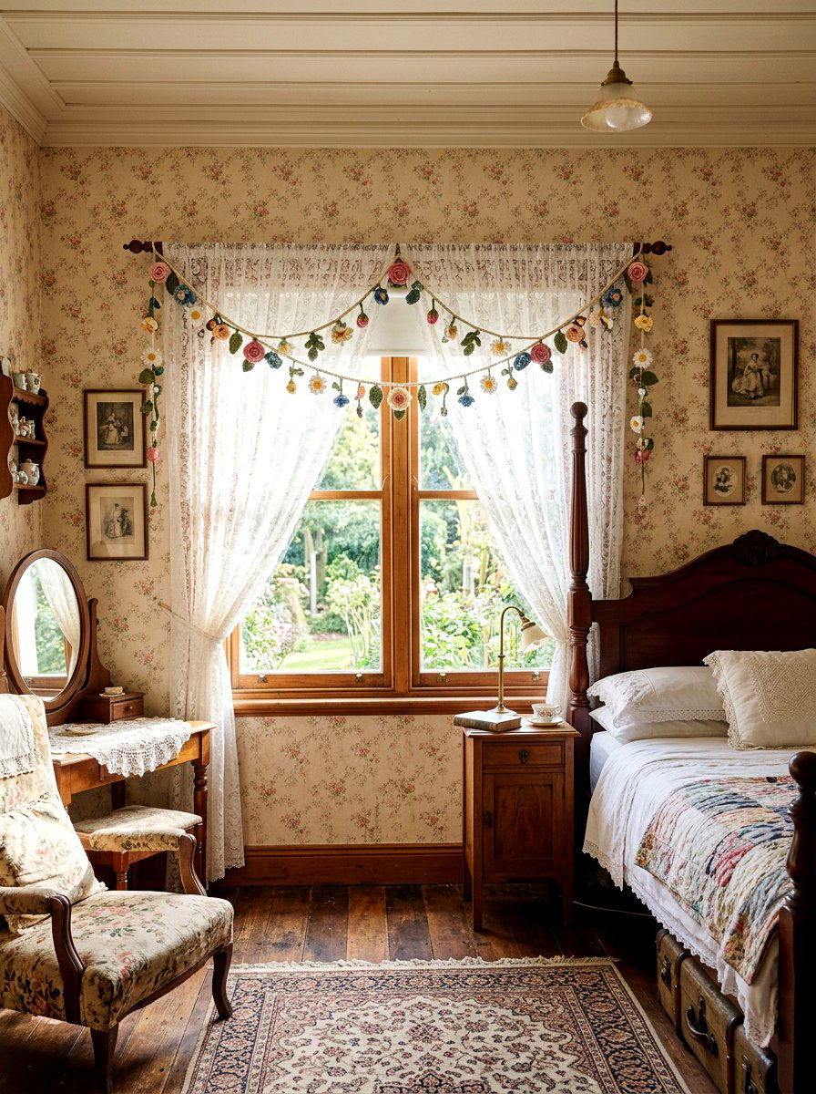 Crochet Flower Garland - 25 Spring Garland Craft Ideas