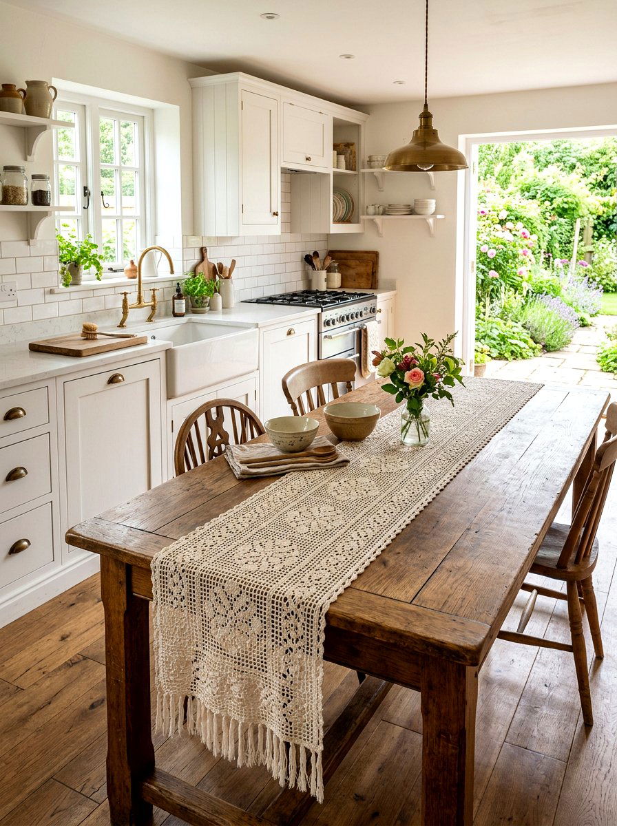 Crochet Table Runner - 25 Spring Crochet Decor Ideas