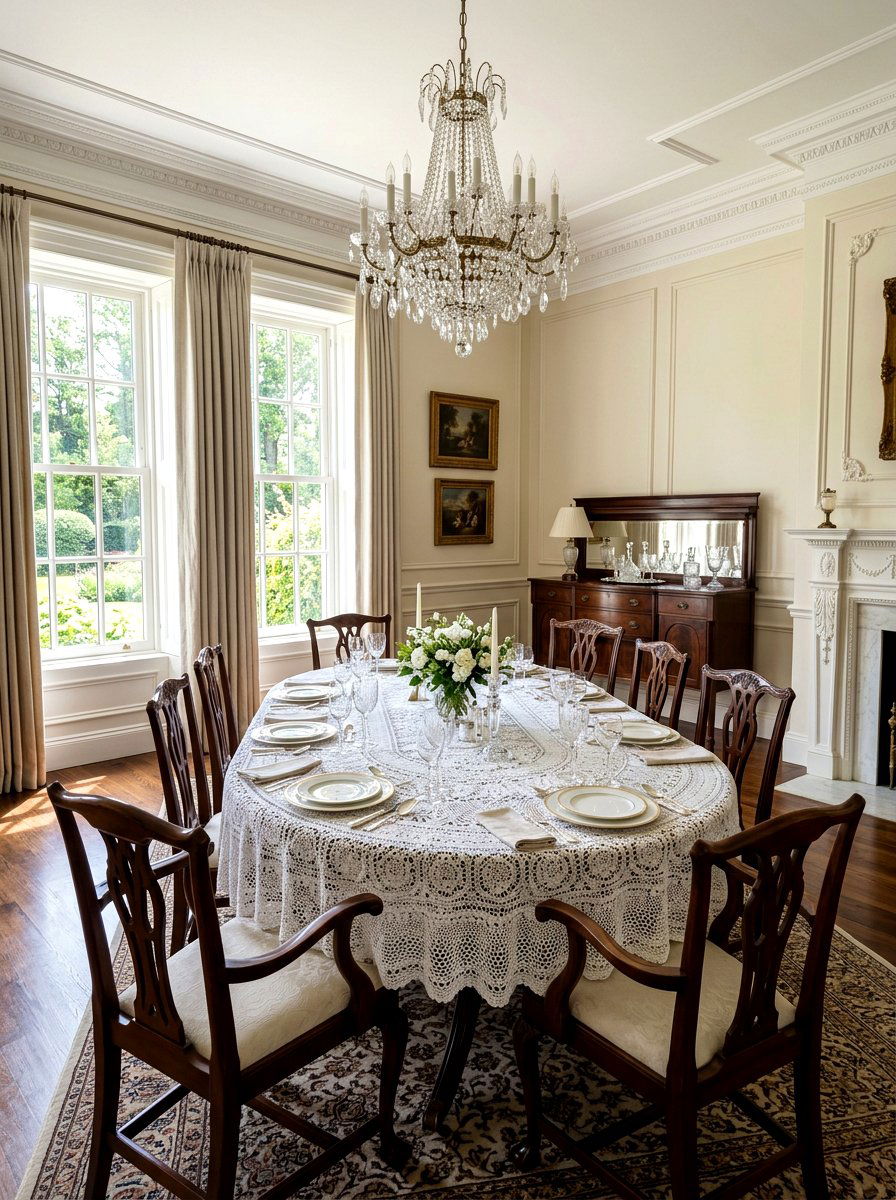 Crochet Tablecloth - 25 Spring Crochet Decor Ideas