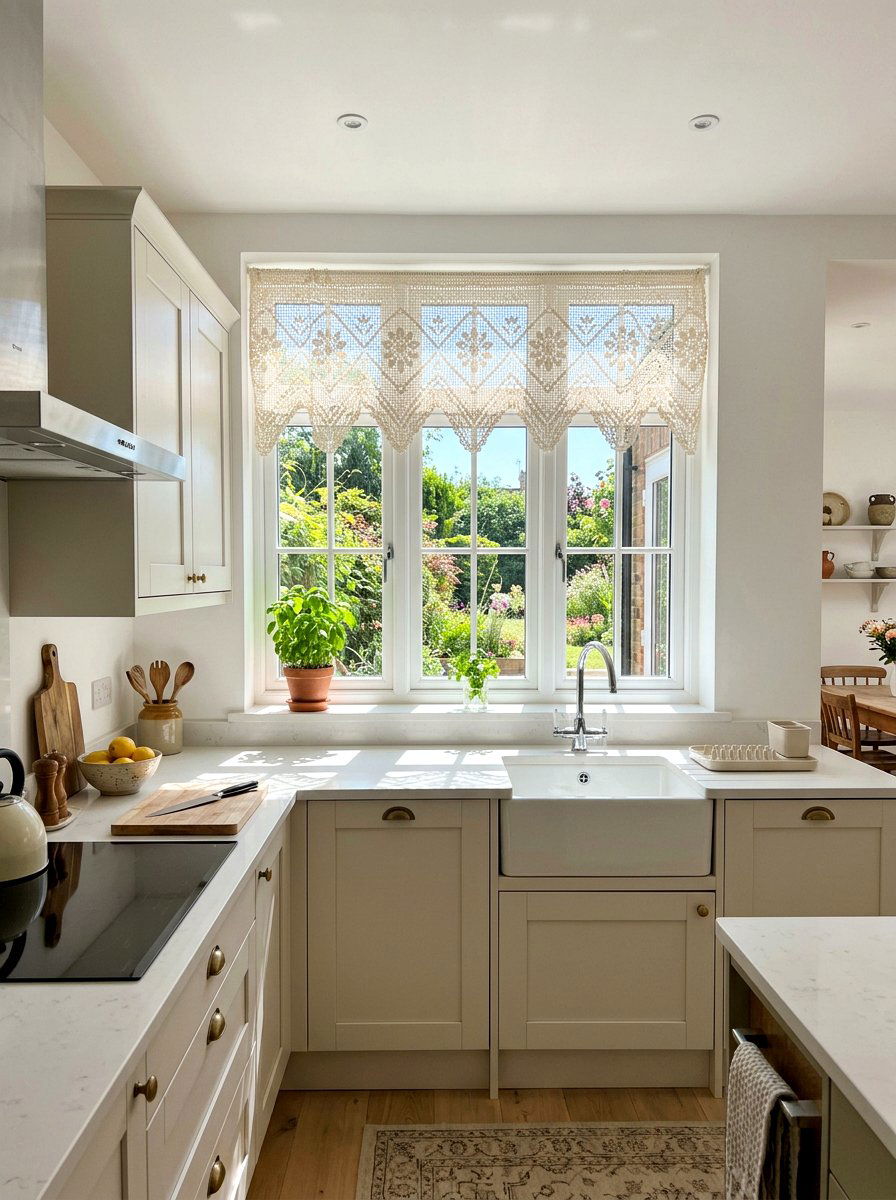 Crochet Window Valance - 25 Spring Crochet Decor Ideas