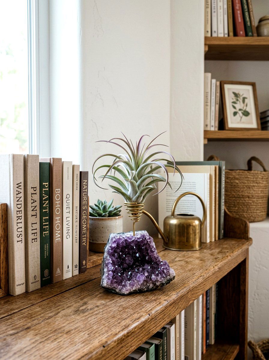 Crystal Air Plant Holder - 25 Spring Crystal Decor Ideas