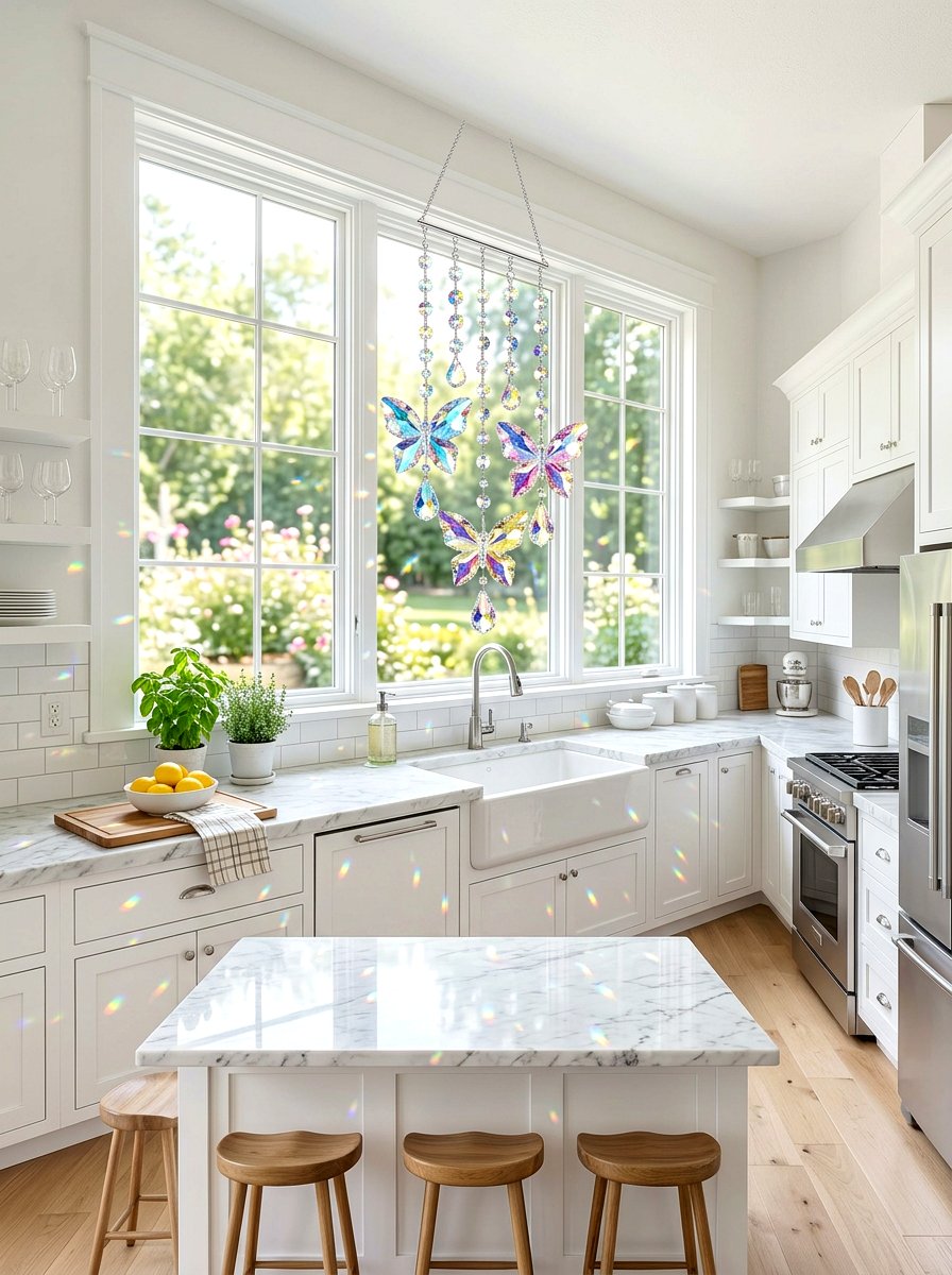 Crystal Butterfly Suncatcher - 25 Spring Butterfly Mobile Ideas