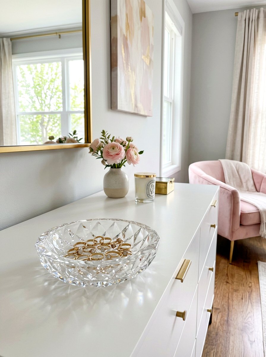 Crystal Jewelry Dish - 25 Spring Dresser Top Decor Ideas