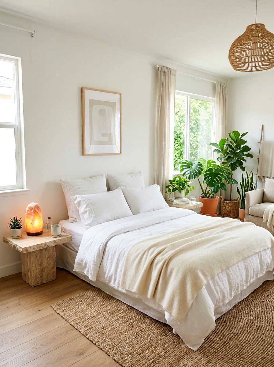 Crystal Rock Lamp - 25 Spring Nightstand Decor Ideas