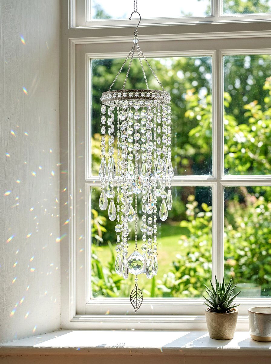 Crystal wind chime - 25 Spring DIY Wind Chime Ideas