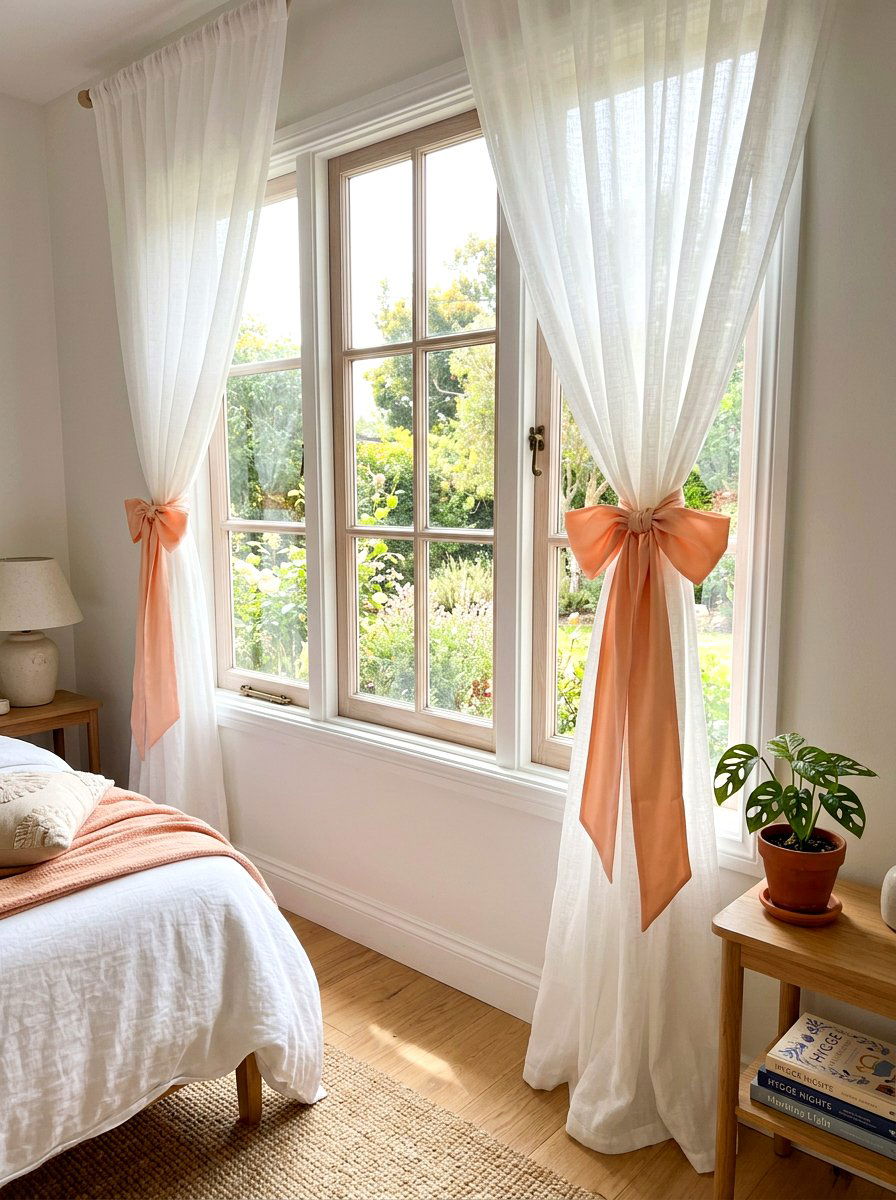 Curtain Bow - 25 Spring Bow Decor Ideas