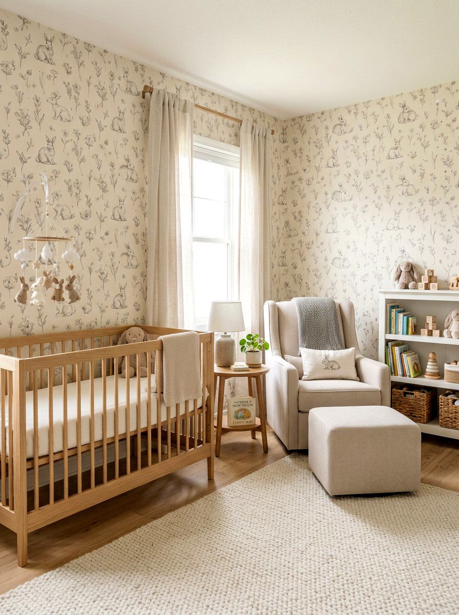 Cute Bunny Nursery Wallpaper - 25 Spring Peel and Stick Wallpaper Ideas