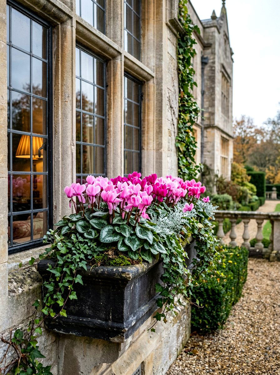 Cyclamen Window Box - 25 Spring Window Box Ideas
