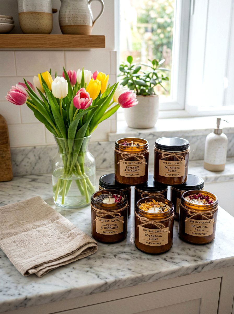 DIY Soy Candles - 25 Spring Craft Ideas for Adults