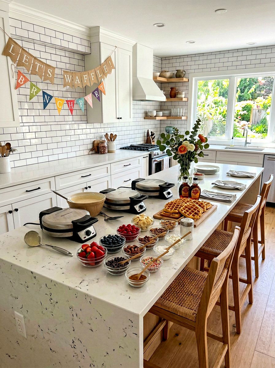 DIY Waffle Station Brunch - 25 Spring Mother's Day Brunch Ideas