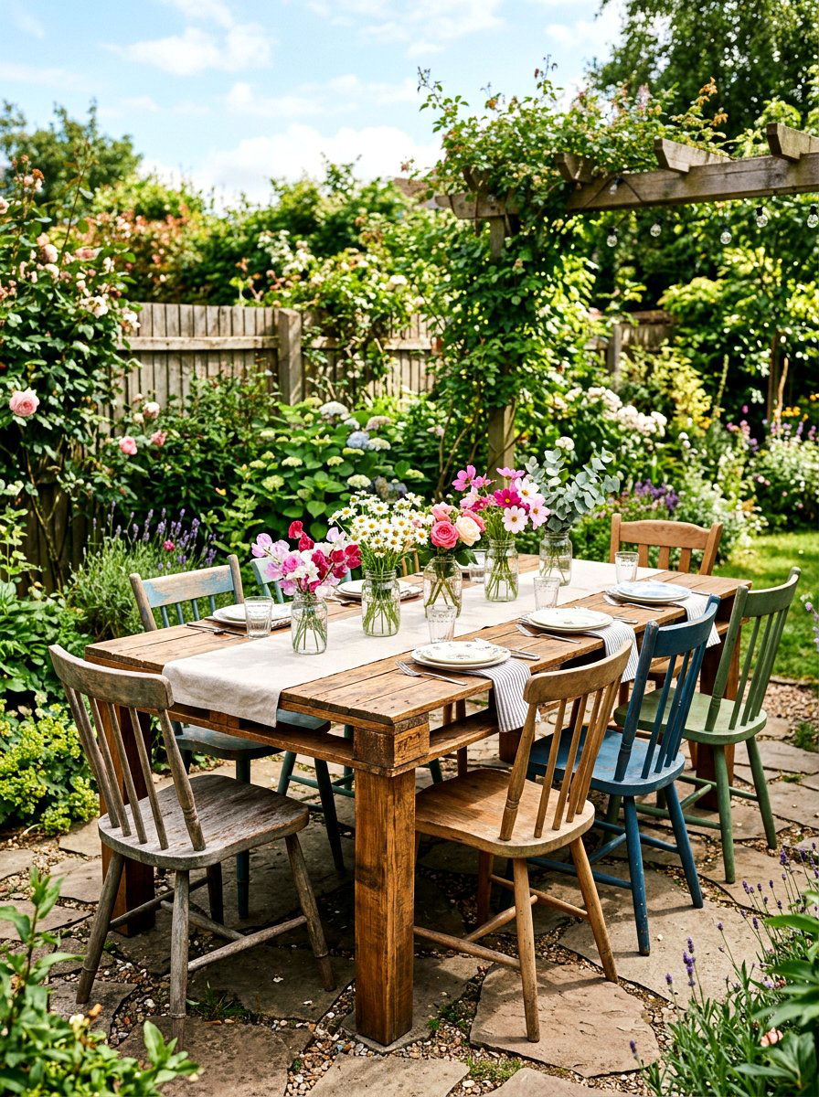 DIY pallet dining table - 25 Spring Outdoor Dining Table Ideas