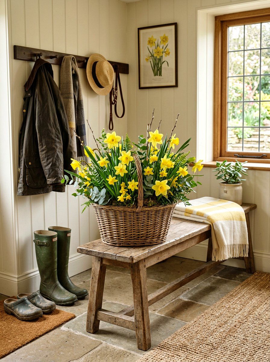 Daffodil Basket Arrangement - 25 Spring Daffodil Arrangement Ideas