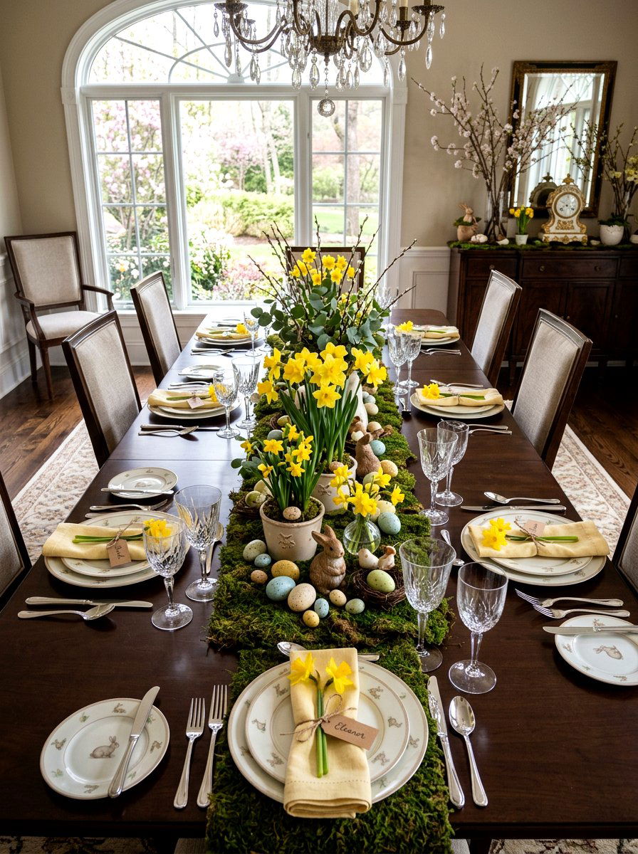 Daffodil Easter Table Decor - 25 Spring Daffodil Arrangement Ideas
