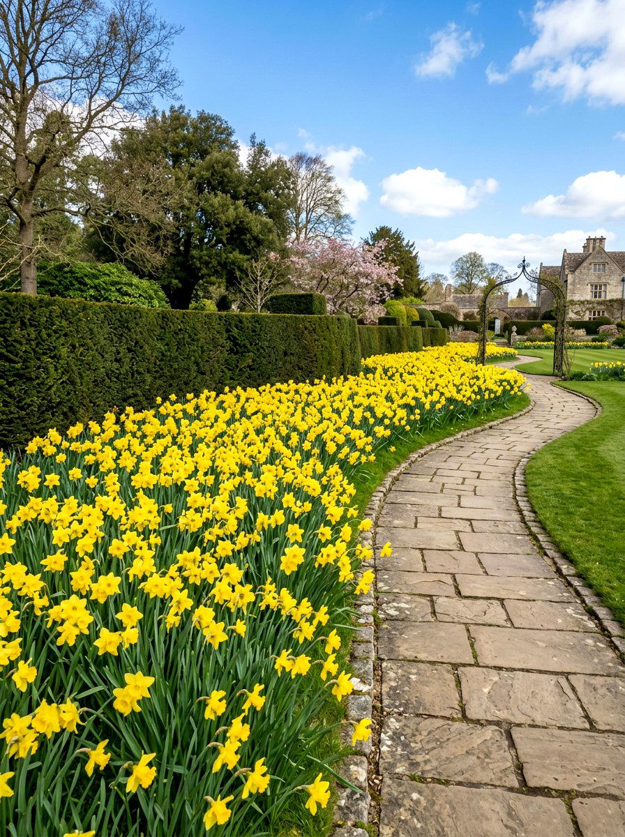 Daffodil Garden Border - 25 Spring Daffodil Arrangement Ideas