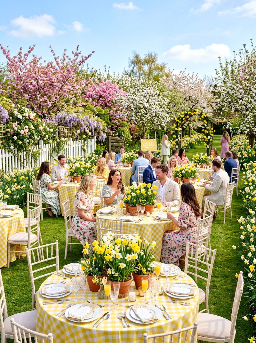 Daffodil Garden Setting - 25 Spring Wedding Flower Ideas