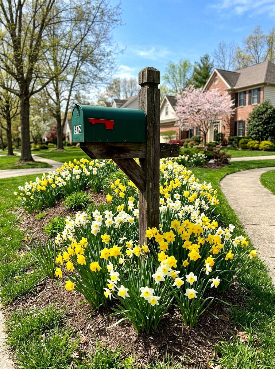 Daffodil Landscaping - 25 Spring Mailbox Garden Ideas