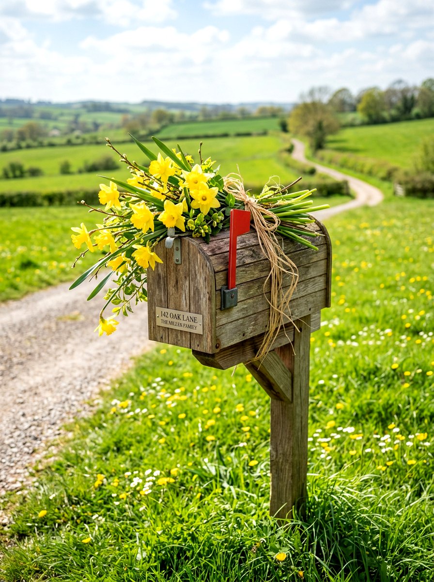 Daffodil Mailbox Floral - 25 Spring Mailbox Swag Ideas