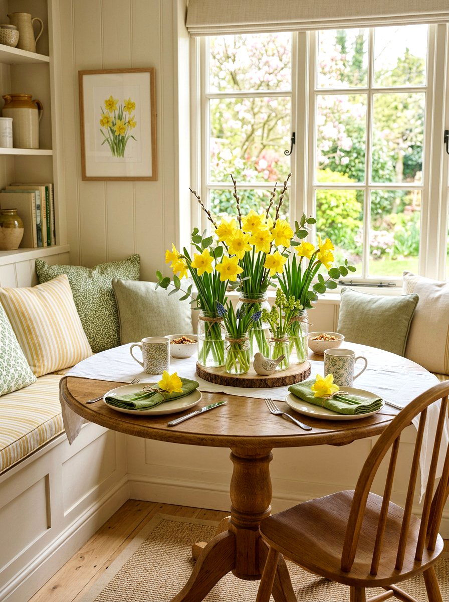 Daffodil Spring Table Arrangement - 25 Spring Table Centerpiece Ideas