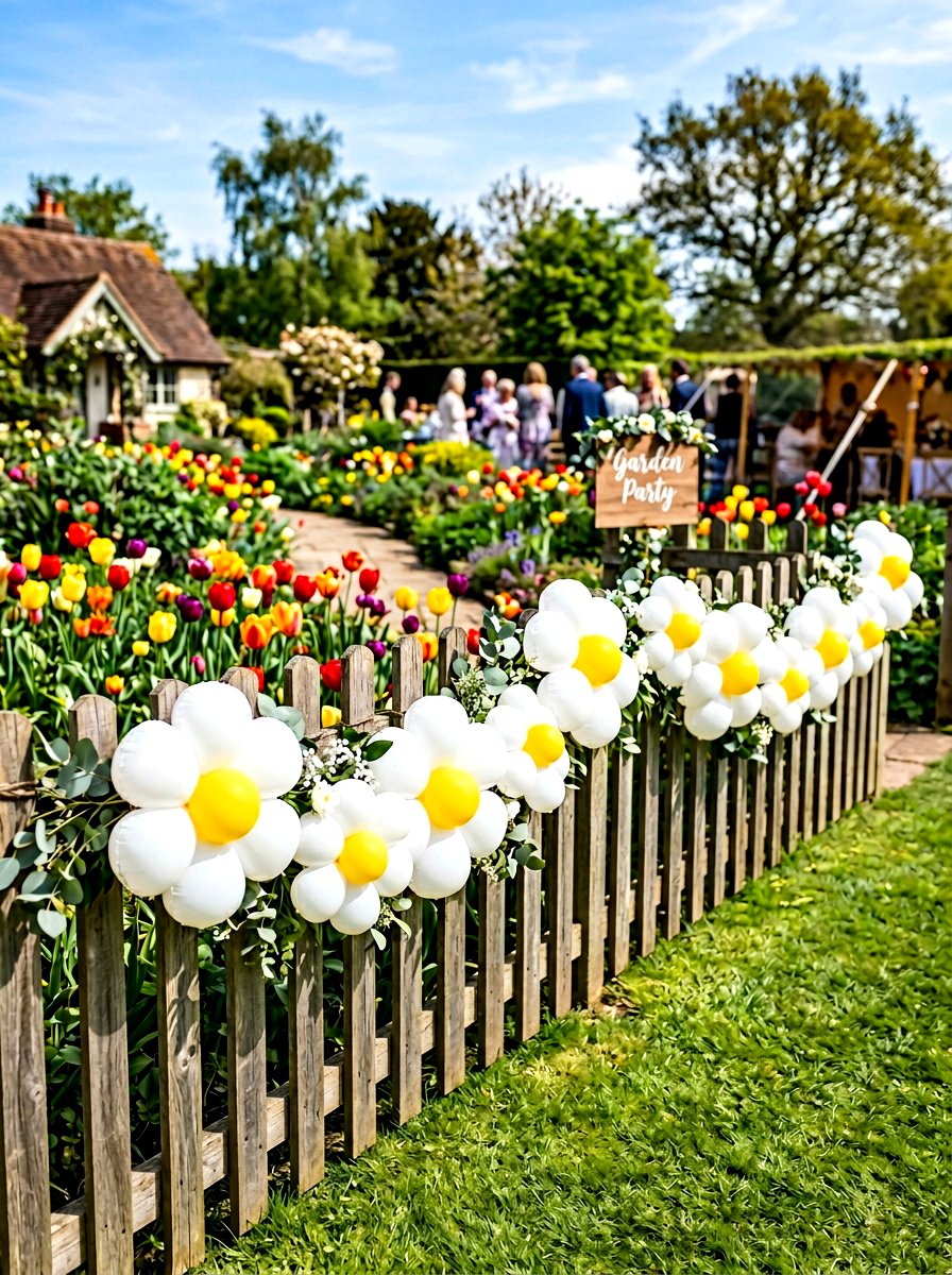 Daisy Balloon Garland - 25 Spring Balloon Garland Ideas