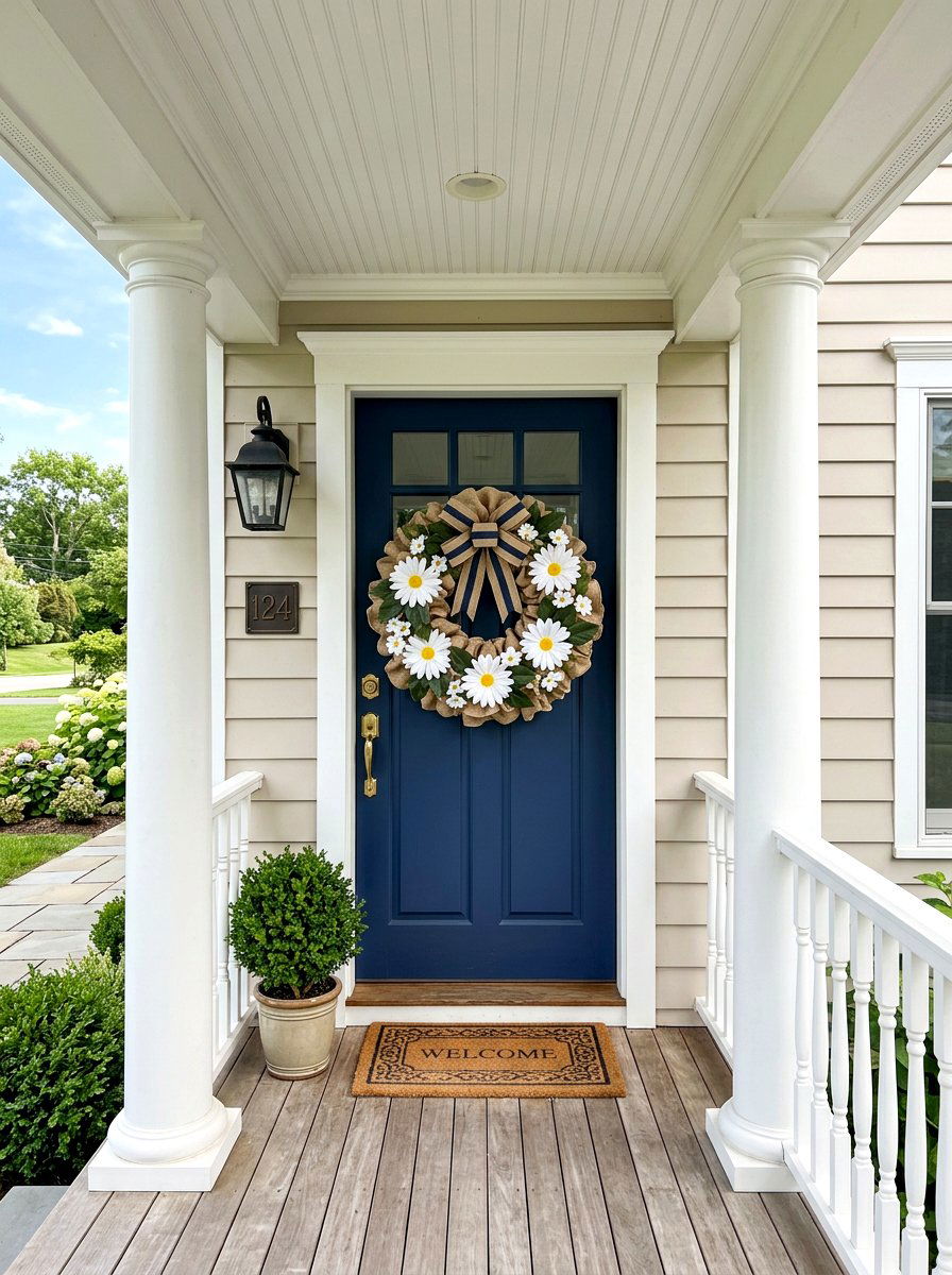 Daisy Burlap Wreath - 25 Spring Burlap Wreath Ideas