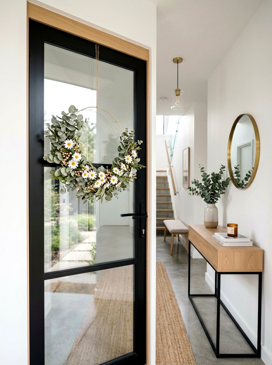 Daisy Eucalyptus Hoop - 25 Spring Daisy Wreath Ideas