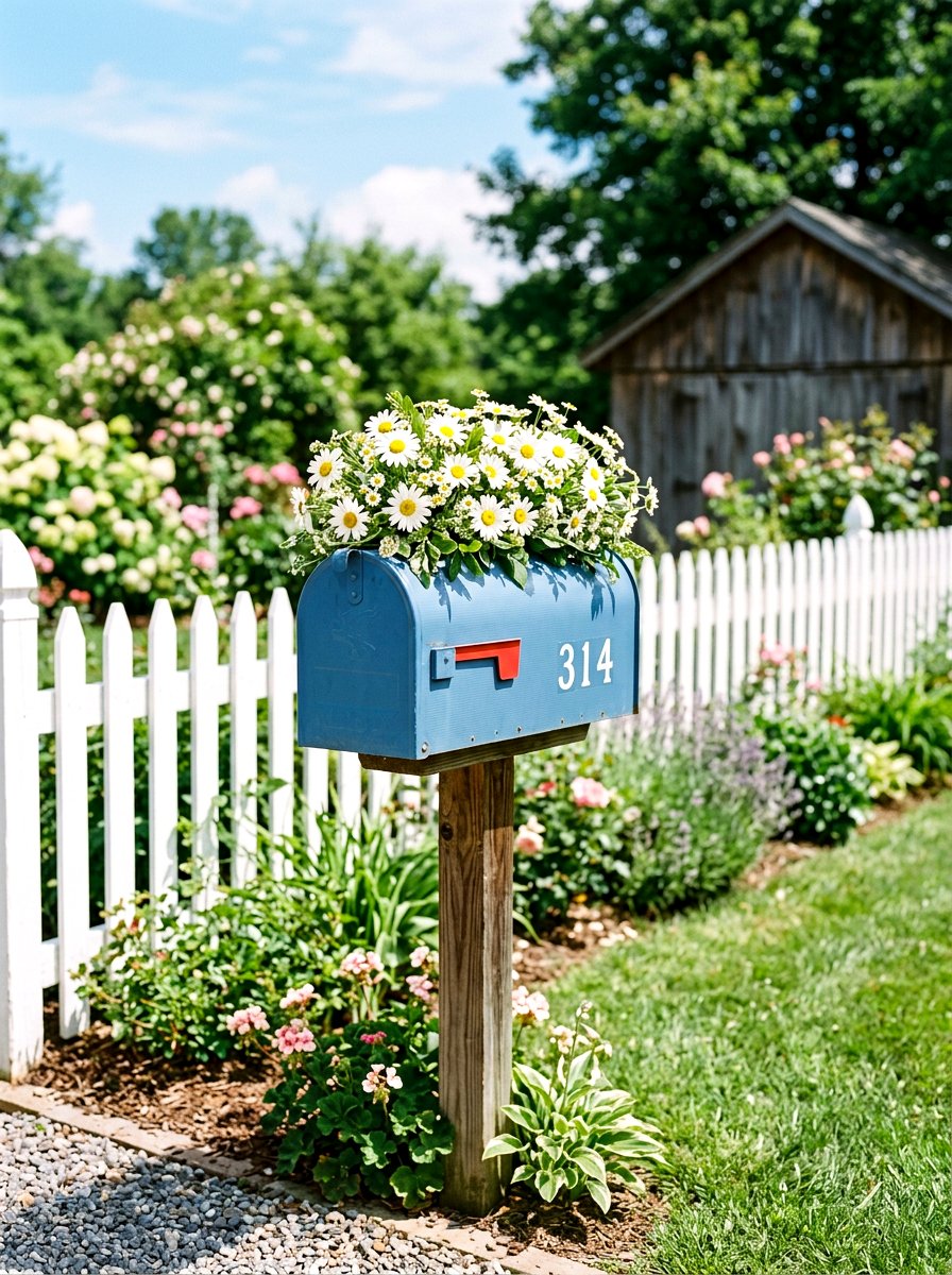 Daisy Floral Mailbox Topper - 25 Spring Mailbox Topper Ideas