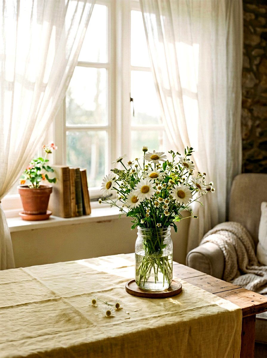 Daisy Flower Arrangement - 25 Spring Kids Table Decor Ideas