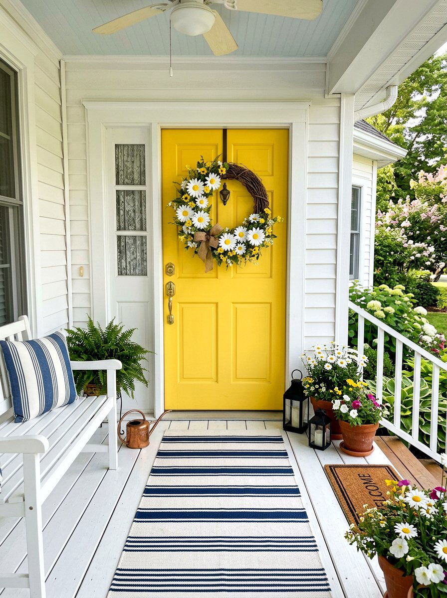 Daisy Grapevine Wreath - 25 Spring Grapevine Door Ideas