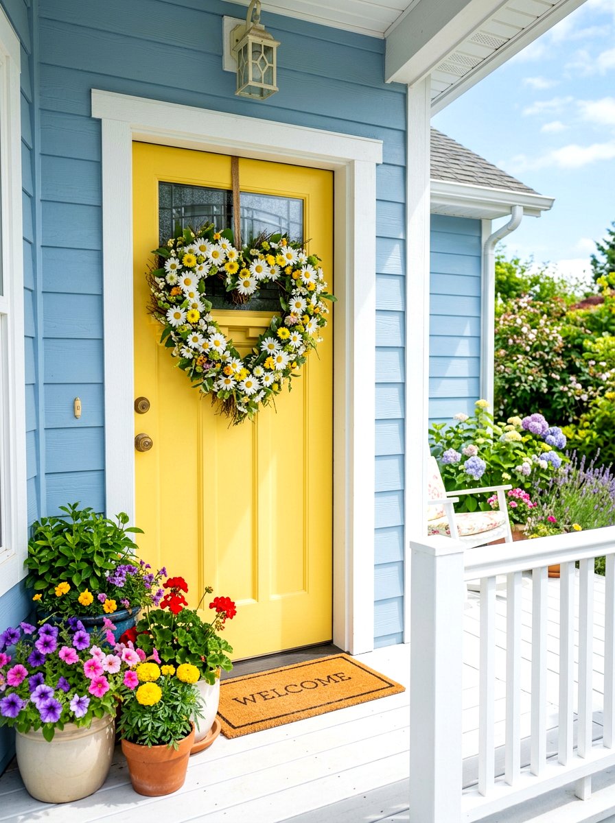 Daisy Heart Wreath - 25 Spring Heart Wreath Ideas