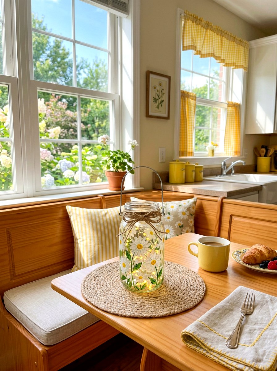 Daisy Mason Jar Lantern - 25 Spring Mason Jar Lantern Ideas