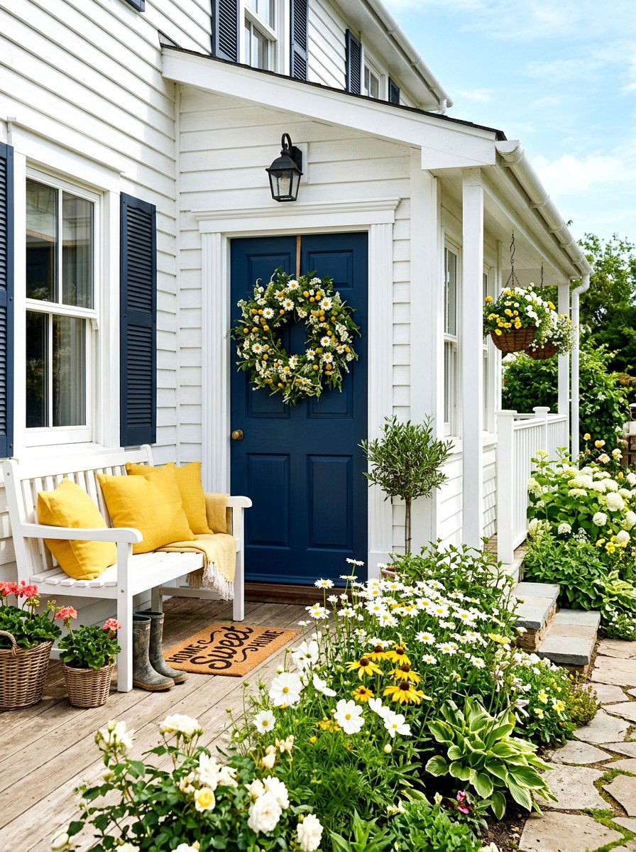 Daisy Meadow Wreath - 25 Spring Wildflower Wreath Ideas