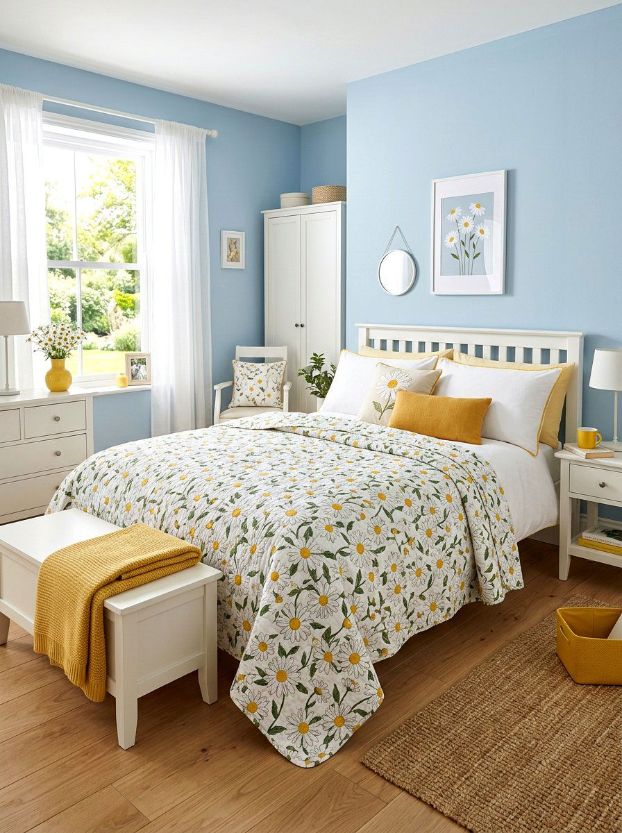 Daisy Motif Quilt - 25 Spring Quilt Ideas