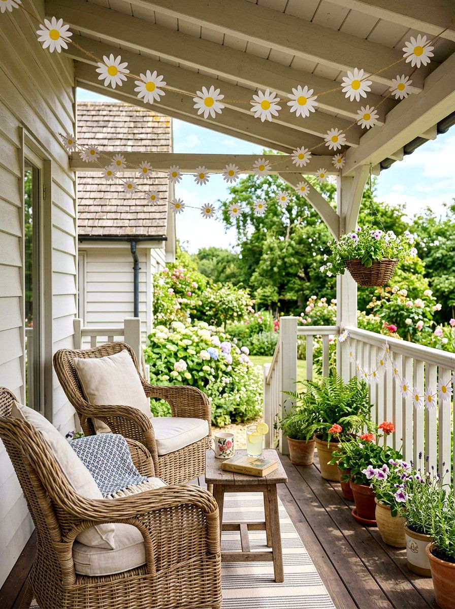 Daisy Paper Chain - 25 Spring Paper Garland Ideas