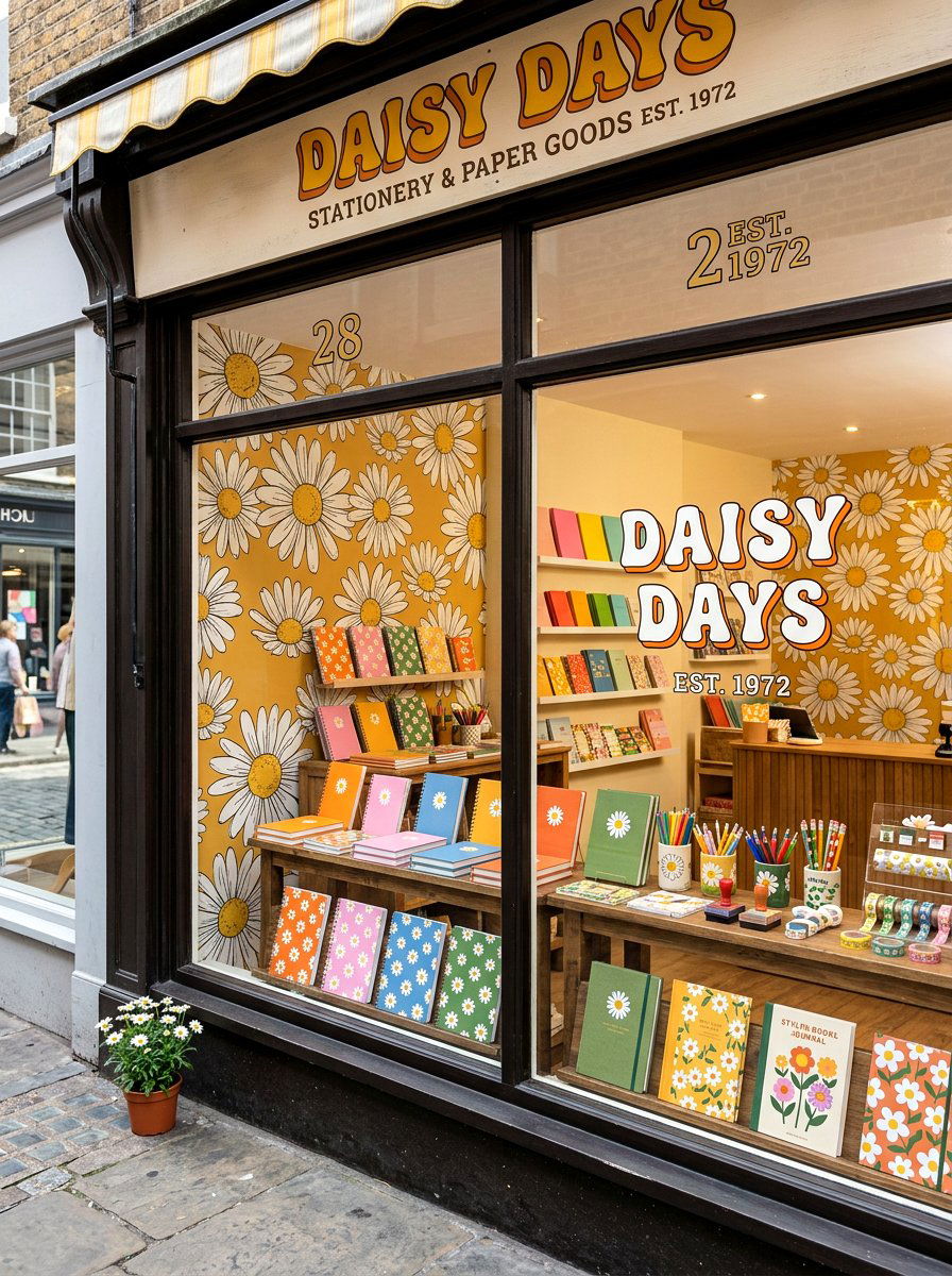 Daisy Pattern Backdrop - 25 Spring Shop Window Ideas
