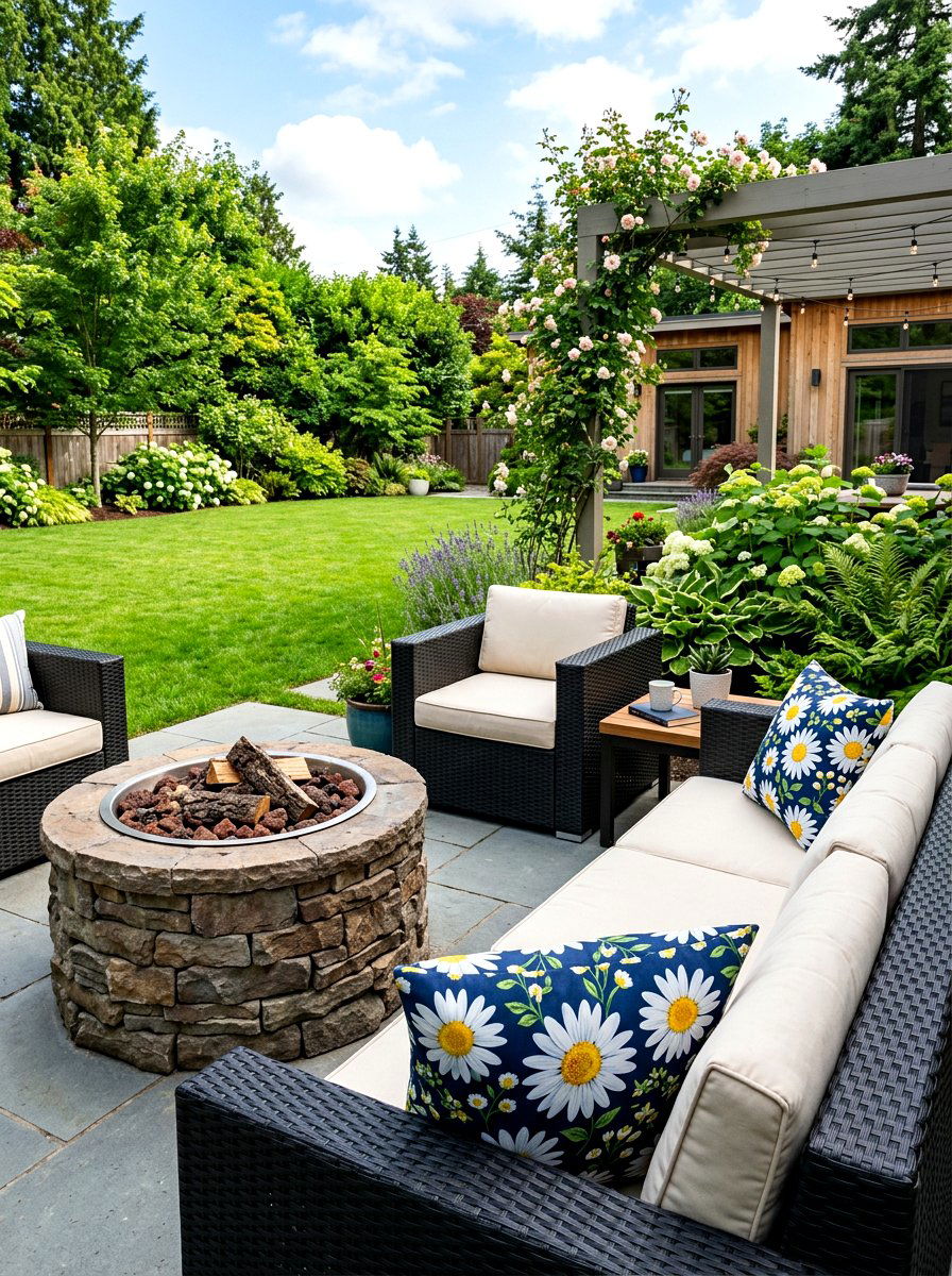 Daisy Print Outdoor Pillow - 25 Spring Floral Pillow Ideas