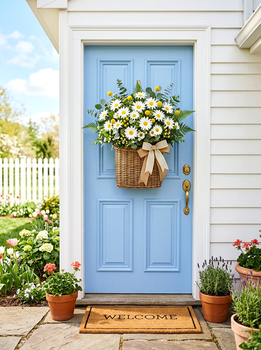 Daisy Spring Door Basket - 25 Spring Door Basket Ideas