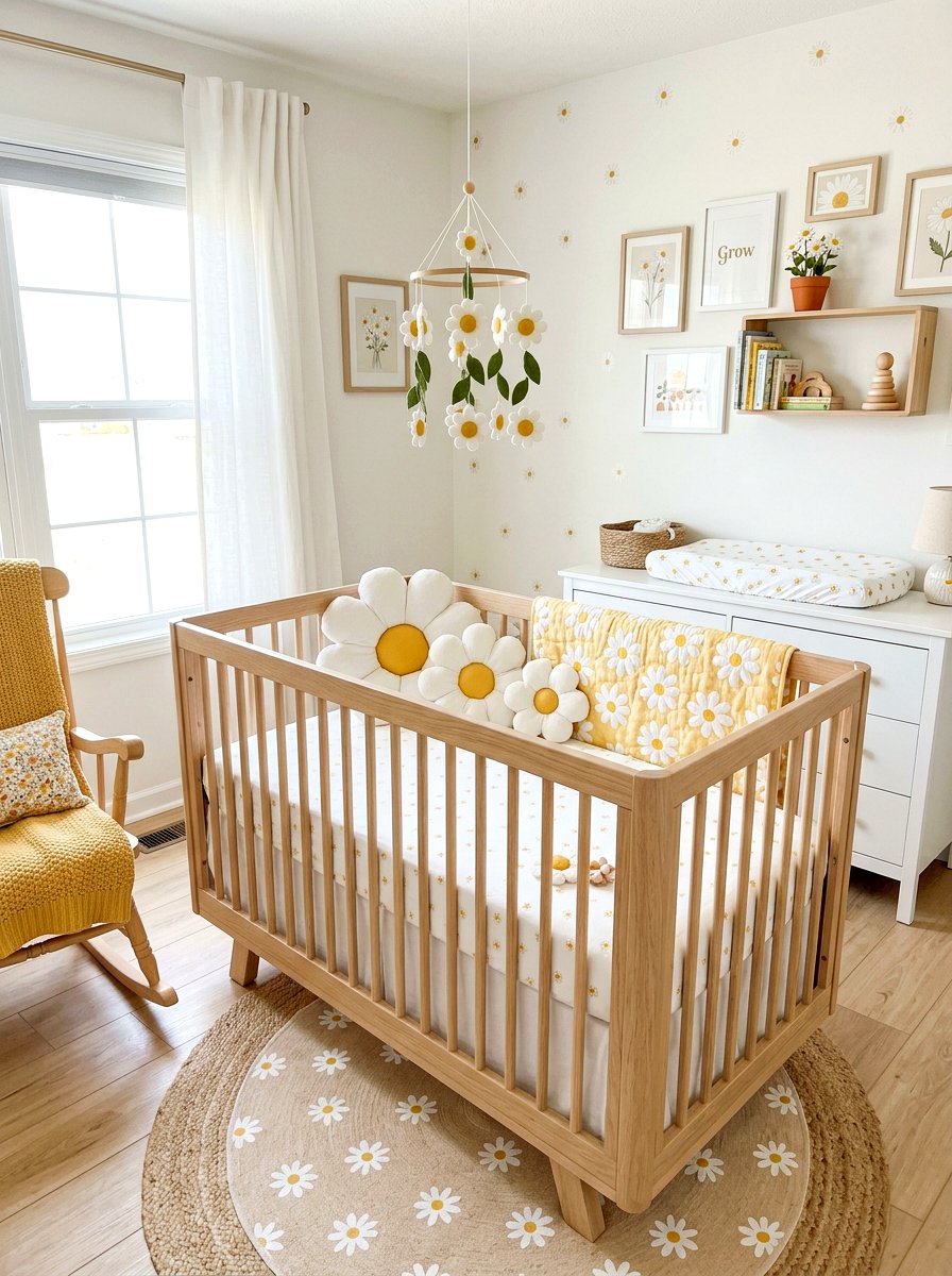 Daisy Theme Crib - 25 Spring Crib Decor Ideas