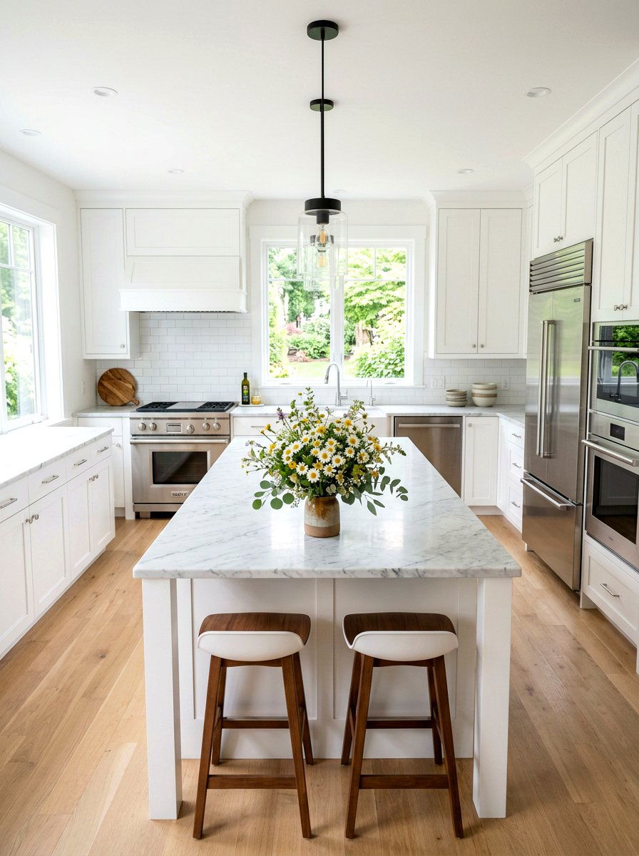 Daisy arrangement for kitchen island - 25 Spring Floral Decor Ideas